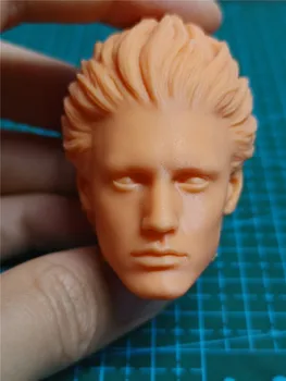 Неокрашенная модель скульптуры головы красивого парня в масштабе 1/6 для 12-дюймовой фигурки куклы для рисования упражнения голова скульпт