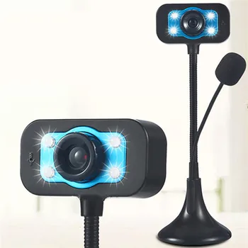 480P Практичная настольная USB-камера с микрофоном Светодиодная цифровая камера ночного видения для ноутбука