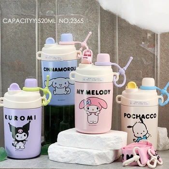 Kawaii Sanrio Аниме Kuromi Cinnamoroll Симпатичная мультяшная портативная двойная чашка для питья 316 изолированная чашка из нержавеющей стали подарки для девочек