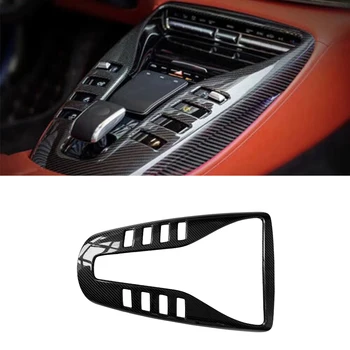 Real Dry Carbon Fiber Внутренняя крышка центральной консоли Отделка панели шестерен для Mercedes AMG GT53 GT43 GT63 2020-2023
