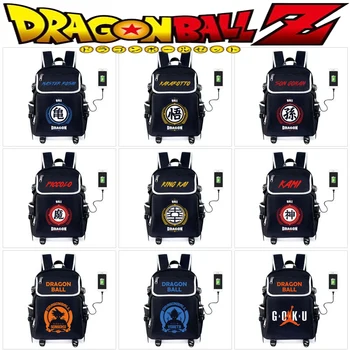 Dragon Ball Son Goku Печатная сумка через плечо Аниме Мужской студенческий рюкзак Снижение нагрузки Сумка через плечо Сумка для компьютера Большая емкость