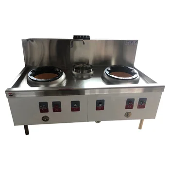 Коммерческая китайская кухонная плита с двумя конфорками и газовой плитой высокой мощности
