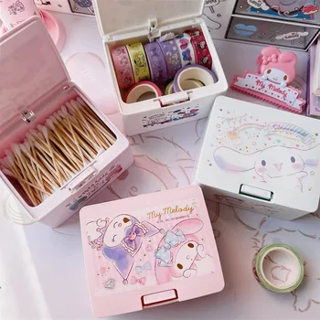 Новая коробка для хранения аниме Kawaii Sanrio Милая Hello Kitty My Melody Kuromi Cartoon Press Коробка для хранения весенней шапки Подарки для девочек