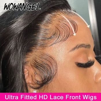 Wow Angel 3D Dome Cap 13x6 HD Кружевной передний парик из натуральных волос 250% Ультра Подогнанный предварительно выщипанный волосяной покров Бразильские парики для женщин