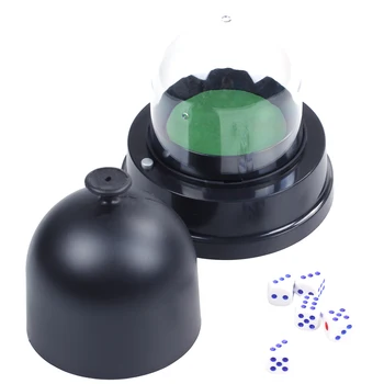  Автоматический кубик Roller Cup с питанием от батареи Паб Бар Вечеринка Играть с 5 кубиками черного