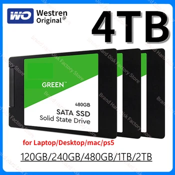 Портативный ЗЕЛЕНЫЙ 1 ТБ 480 ГБ 240 ГБ 120 ГБ 2 ТБ 4 ТБ SSD Внутренний твердотельный накопитель 2,5-дюймовый твердотельный накопитель SATA3 6 ГБ/с Жесткий диск для ноутбука PS5