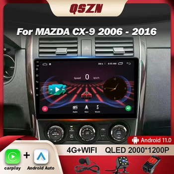 QSZN Для Mazda CX9 CX-9 CX 9 TB 2006 -2016 Android 13 Авто Авто Авто Радио Стерео Мультимедиа Видеоплеер Навигация GPS