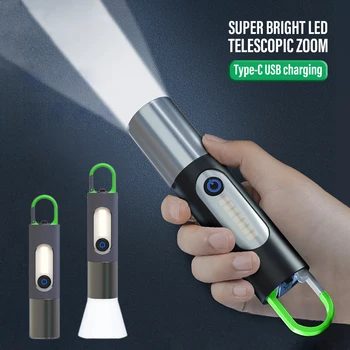  светодиодный фонарик XHP50 Рабочий свет USB Перезаряжаемый Кемпинг Рыбалка Фонарь Водонепроницаемый Zoom Torch Брелок Лампа для кемпинга на открытом воздухе
