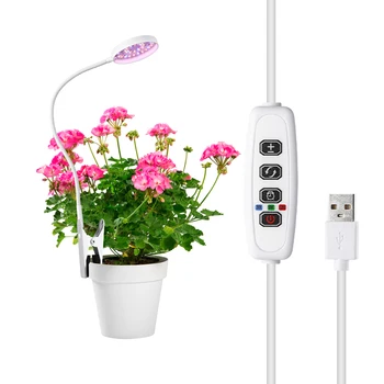 11 Вт Светодиодная фитолампа Крытые лампы для выращивания растений Полный спектр гидропоники для выращивания семян цветов DC5V USB Светодиодный светильник для роста