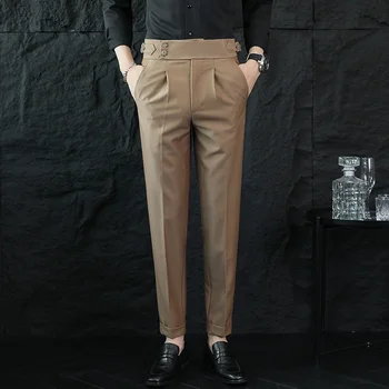 2024 Мужские формальные брюки Slim Fit Одежда Платье Высокое качество Деловая мода Мужская повседневная одежда Новый костюм Брюки L19